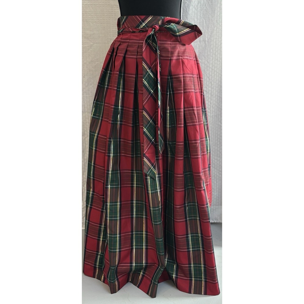 Talbots Plaid Taffeta Fit & Flare Maxi Skirt Holiday & Winter Collection Sz 12